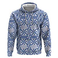 Blue Ngatu Pattern Malo e Lelei Tonga Hoodie