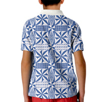 Blue Ngatu Pattern Malo e Lelei Tonga Kid Polo Shirt