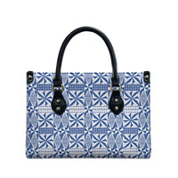 Blue Ngatu Pattern Malo e Lelei Tonga Leather Bag