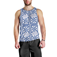 Blue Ngatu Pattern Malo e Lelei Tonga Men Tank Top