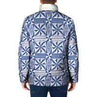 Blue Ngatu Pattern Malo e Lelei Tonga Padded Jacket LT14 - Polynesian Pride