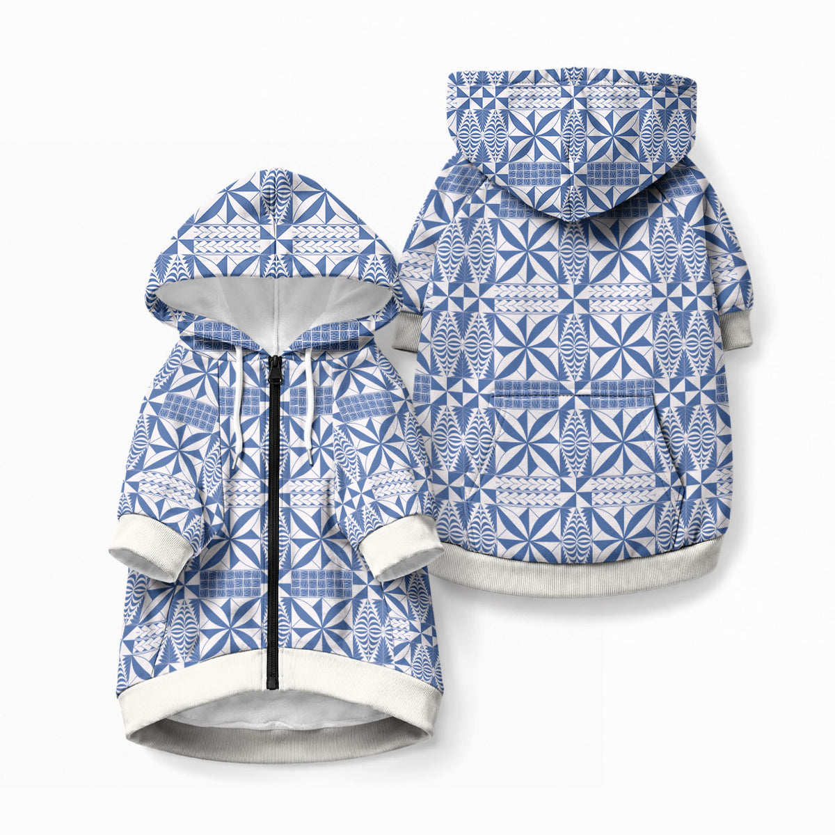 Blue Ngatu Pattern Malo e Lelei Tonga Pet Hoodie