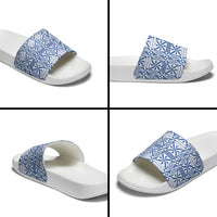 Blue Ngatu Pattern Malo e Lelei Tonga Slide Sandals