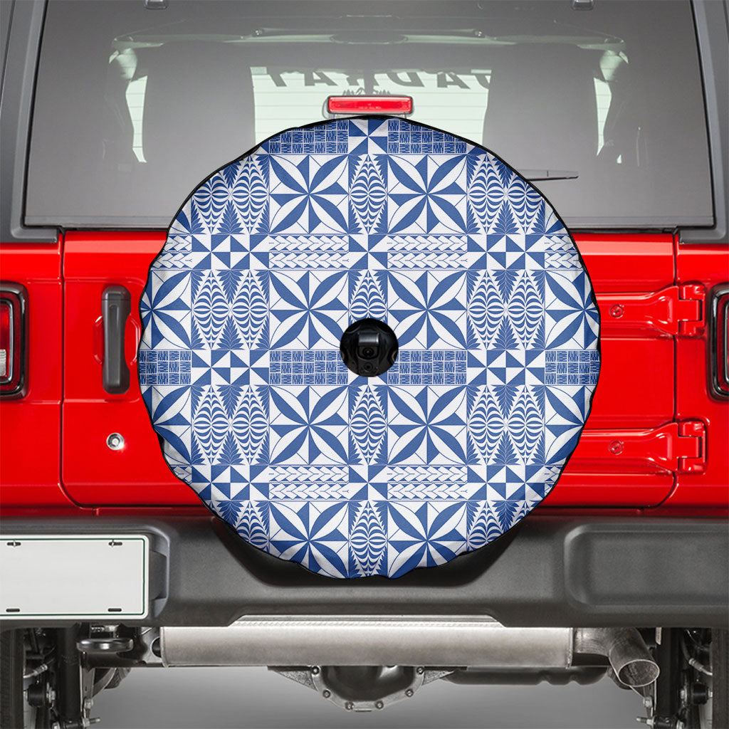 Blue Ngatu Pattern Malo e Lelei Tonga Spare Tire Cover