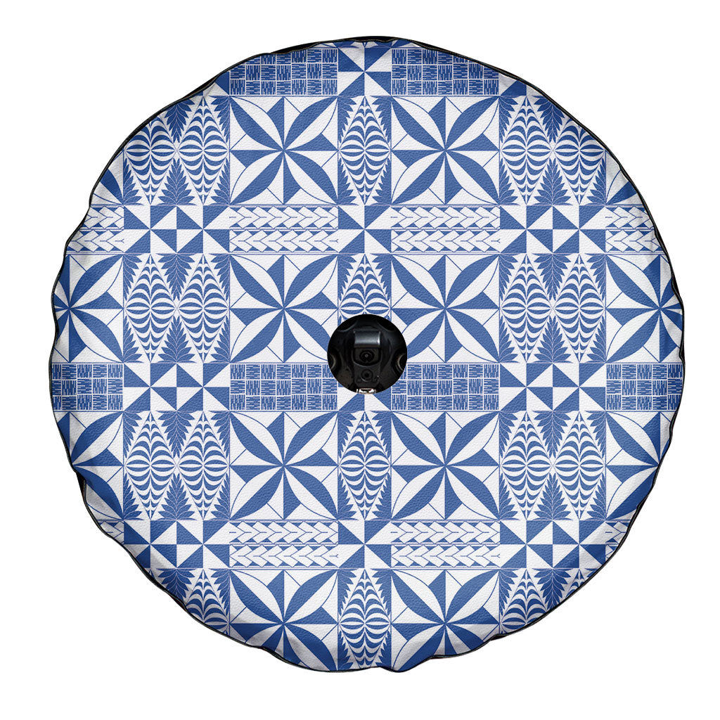 Blue Ngatu Pattern Malo e Lelei Tonga Spare Tire Cover