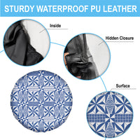 Blue Ngatu Pattern Malo e Lelei Tonga Spare Tire Cover