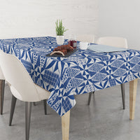 Blue Ngatu Pattern Malo e Lelei Tonga Tablecloth LT14 - Polynesian Pride