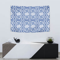 Blue Ngatu Pattern Malo e Lelei Tonga Tapestry LT14 - Polynesian Pride