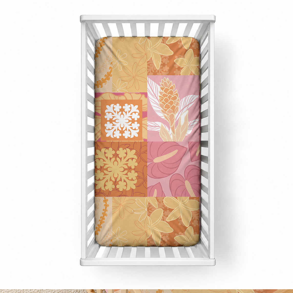 Aloha Hawaii Quilt Floral Patchwork Style Baby Bed Cover