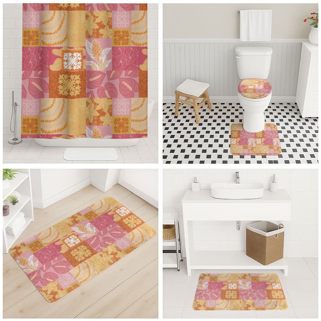 Aloha Hawaii Quilt Floral Patchwork Style Bathroom Set