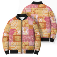 Aloha Hawaii Quilt Floral Patchwork Style Bomber Puffer Jacket