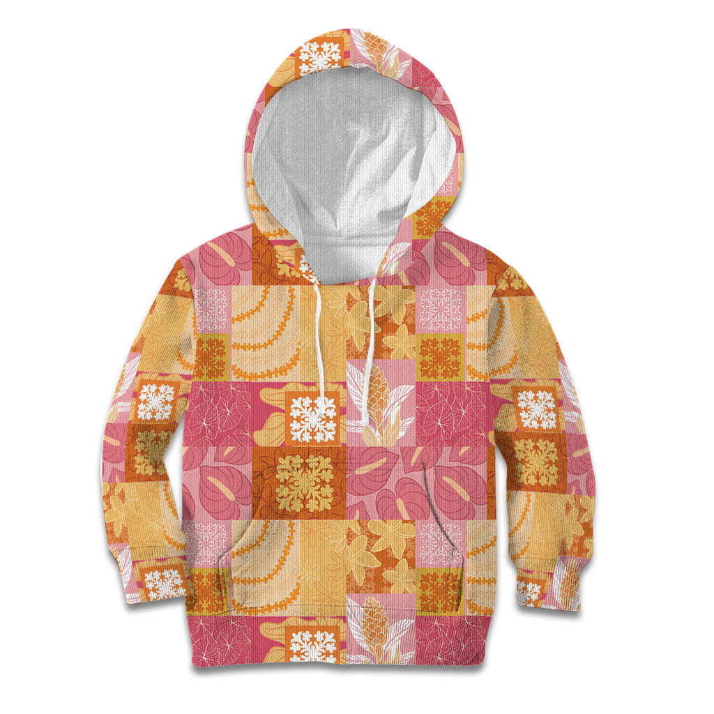 Aloha Hawaii Quilt Floral Patchwork Style Kid Hoodie