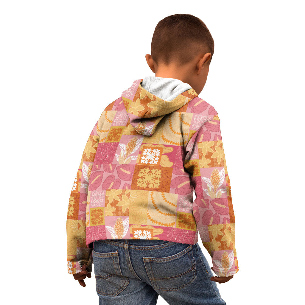 Aloha Hawaii Quilt Floral Patchwork Style Kid Hoodie