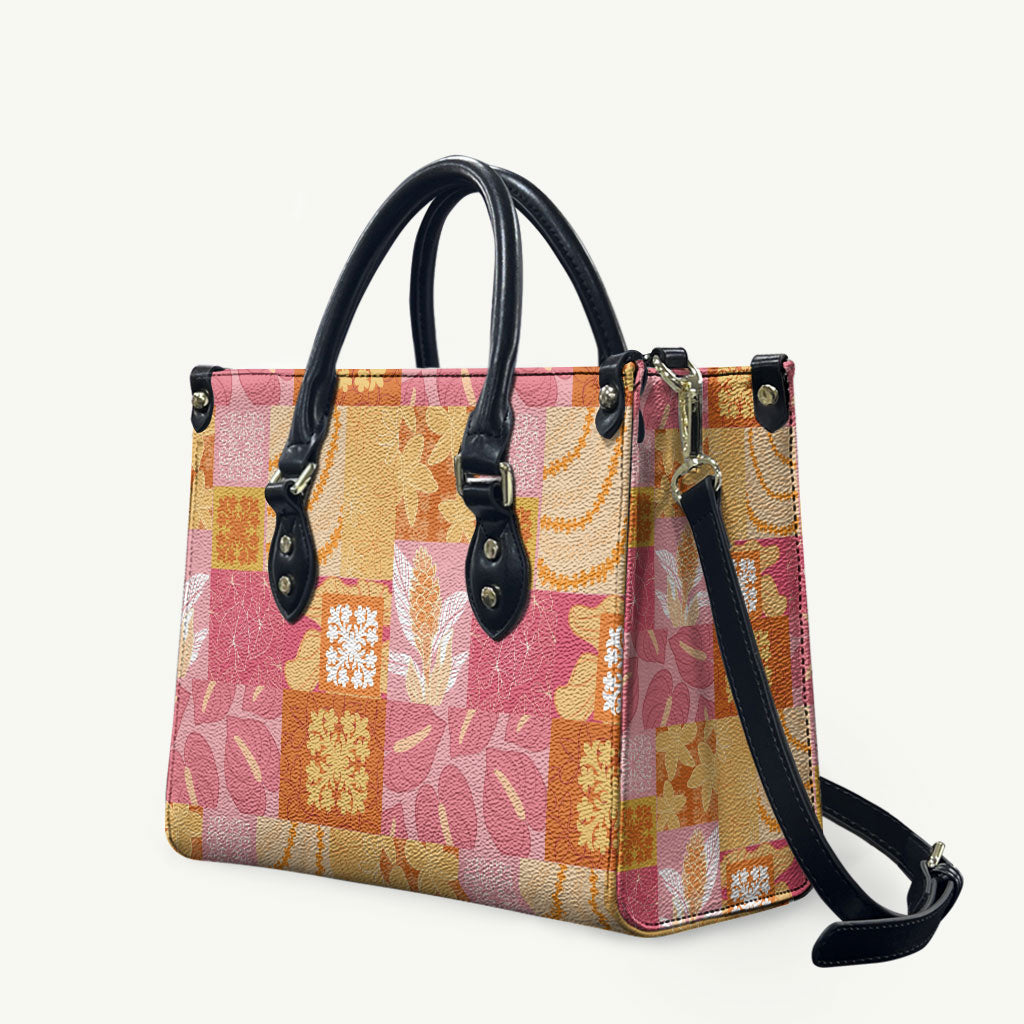 Aloha Hawaii Quilt Floral Patchwork Style Leather Bag LT14 Multicolor - Polynesian Pride