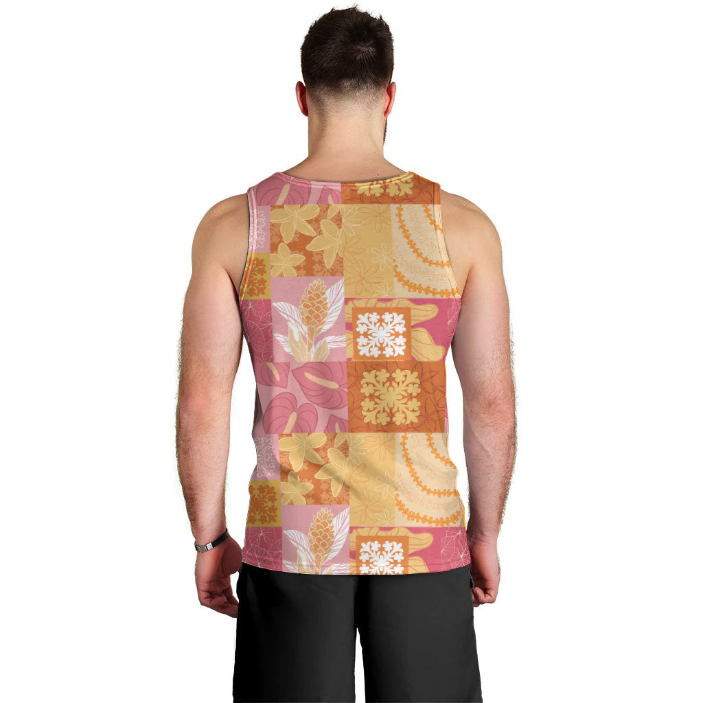 Aloha Hawaii Quilt Floral Patchwork Style Men Tank Top LT14 - Polynesian Pride