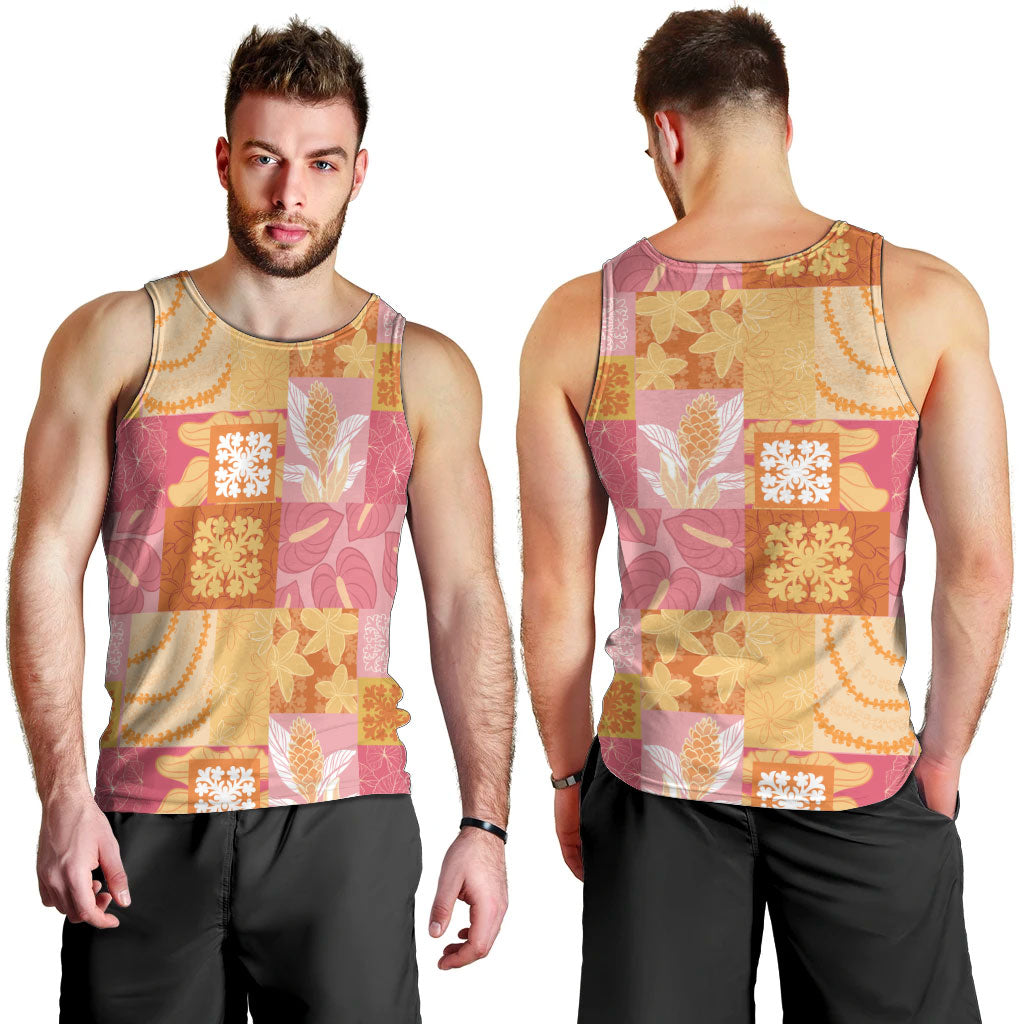 Aloha Hawaii Quilt Floral Patchwork Style Men Tank Top LT14 - Polynesian Pride