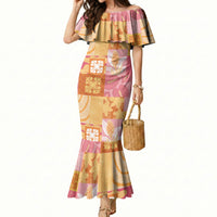 Aloha Hawaii Quilt Floral Patchwork Style Mermaid Dress
