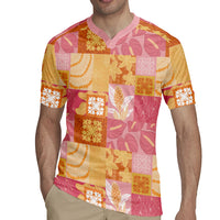 Aloha Hawaii Quilt Floral Patchwork Style Rugby Jersey