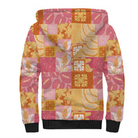 Aloha Hawaii Quilt Floral Patchwork Style Sherpa Hoodie
