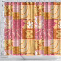 Aloha Hawaii Quilt Floral Patchwork Style Shower Curtain