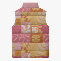 Aloha Hawaii Quilt Floral Patchwork Style Sleeveless Puffer Jacket