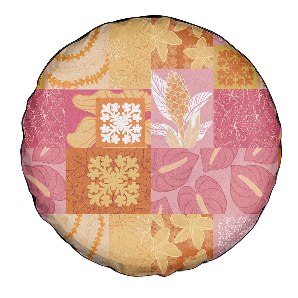 Aloha Hawaii Quilt Floral Patchwork Style Spare Tire Cover