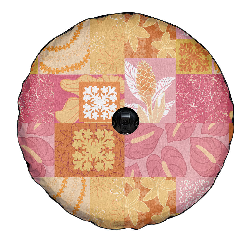 Aloha Hawaii Quilt Floral Patchwork Style Spare Tire Cover