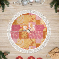 Aloha Hawaii Quilt Floral Patchwork Style Tree Skirt