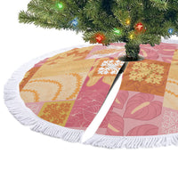Aloha Hawaii Quilt Floral Patchwork Style Tree Skirt