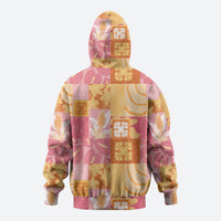 Aloha Hawaii Quilt Floral Patchwork Style Zip Hoodie