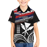 Hawaii Independence Day Family Matching Puletasi and Hawaiian Shirt La Kuokoa - Happy 28th November LT14 Son's Shirt Black - Polynesian Pride