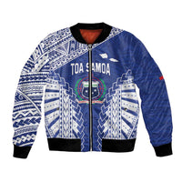 Toa Samoa Rugby Custom Bomber Jacket Go Champions Pacific Samoan Pattern - Polynesian Pride