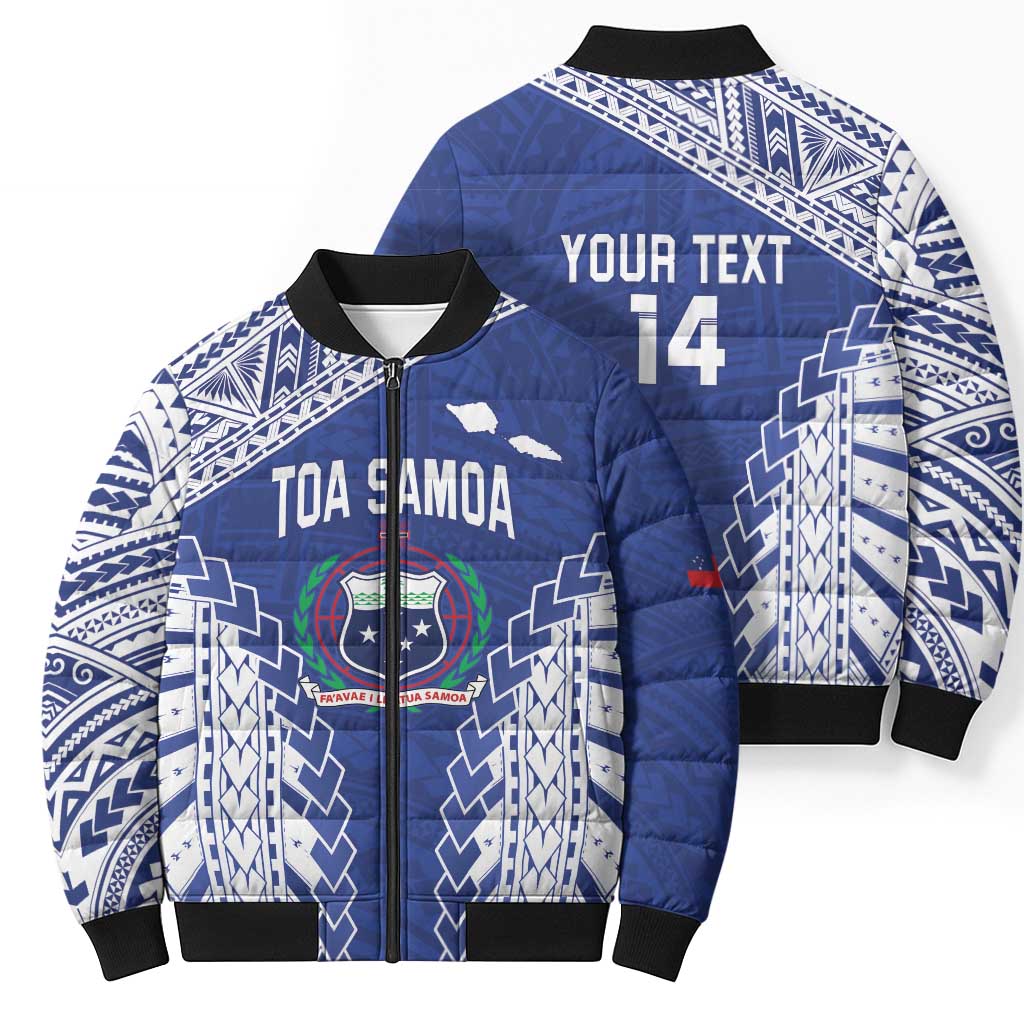 Toa Samoa Rugby Custom Bomber Puffer Jacket Go Champions Pacific Samoan Pattern - Polynesian Pride