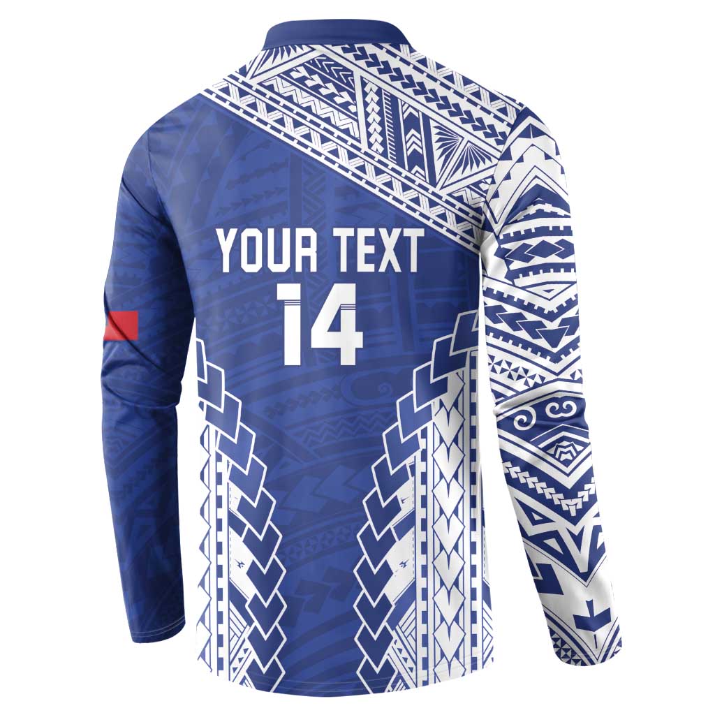 Toa Samoa Rugby Custom Button Sweatshirt Go Champions Pacific Samoan Pattern - Polynesian Pride