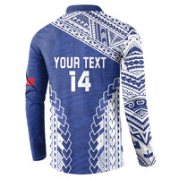 Toa Samoa Rugby Custom Button Sweatshirt Go Champions Pacific Samoan Pattern - Polynesian Pride
