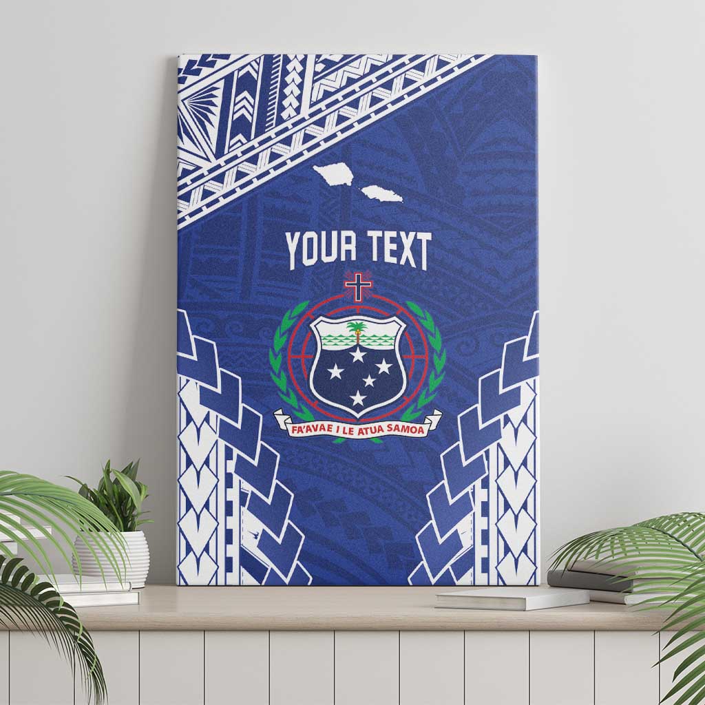 Toa Samoa Rugby Custom Canvas Wall Art Go Champions Pacific Samoan Pattern - Polynesian Pride