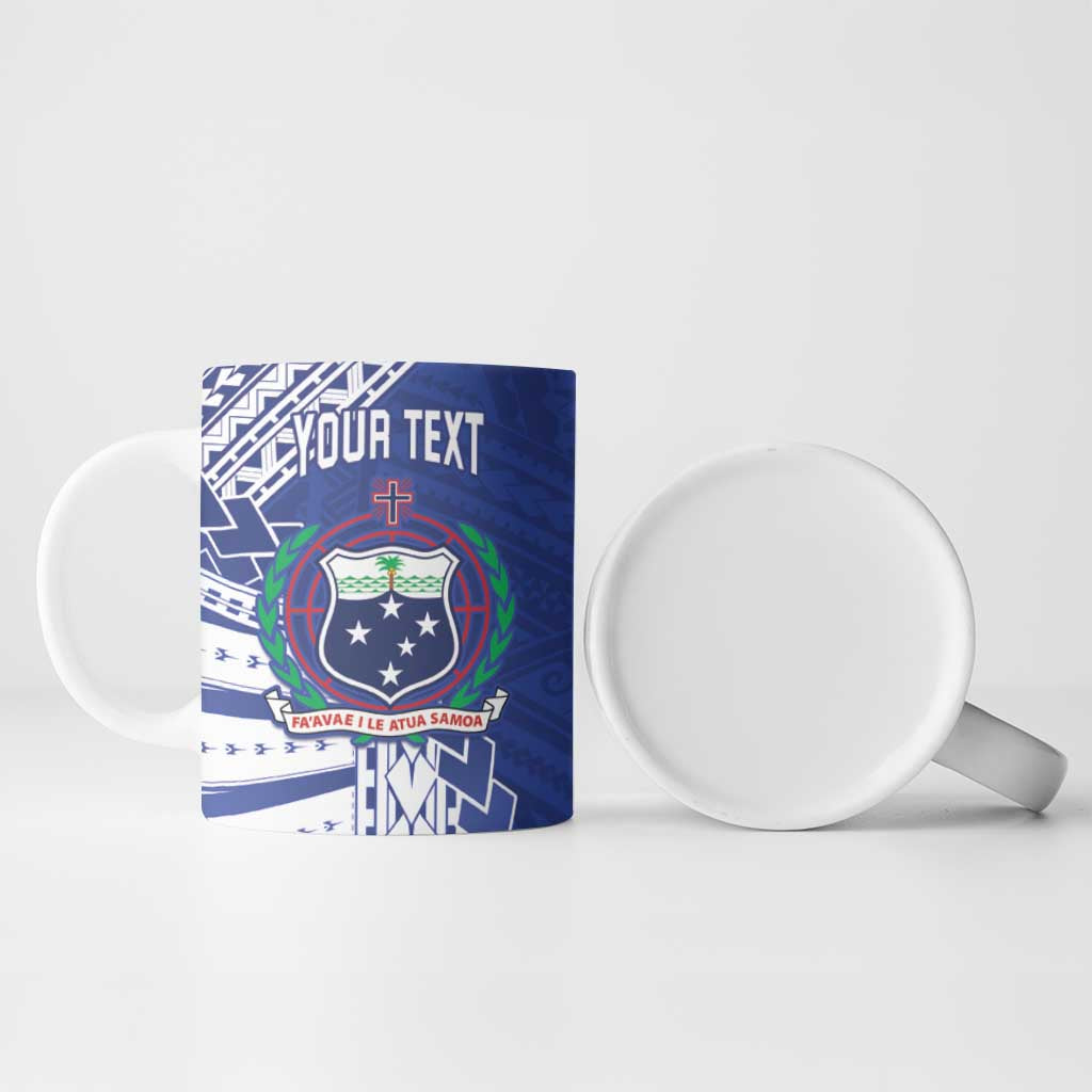 Toa Samoa Rugby Custom Ceramic Mug Go Champions Pacific Samoan Pattern - Polynesian Pride