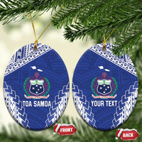 Toa Samoa Rugby Custom Ceramic Ornament Go Champions Pacific Samoan Pattern - Polynesian Pride