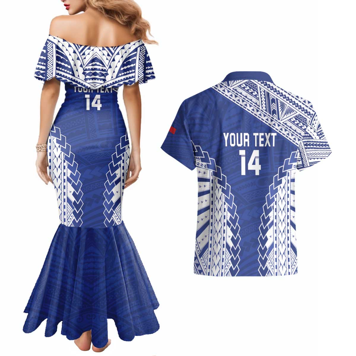 Toa Samoa Rugby Custom Couples Matching Mermaid Dress and Hawaiian Shirt Go Champions Pacific Samoan Pattern - Polynesian Pride