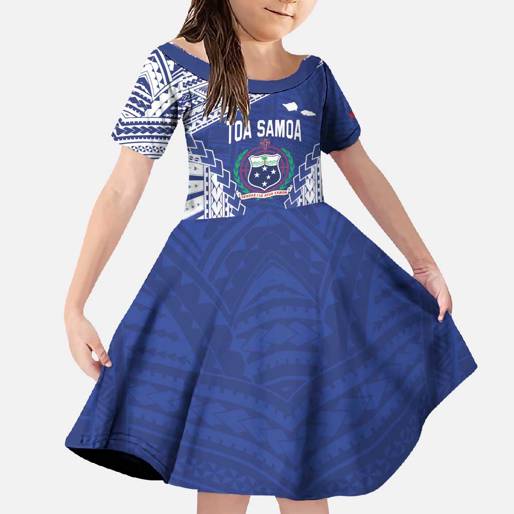 Toa Samoa Rugby Custom Family Matching Short Sleeve Bodycon Dress and Hawaiian Shirt Go Champions Pacific Samoan Pattern - Polynesian Pride