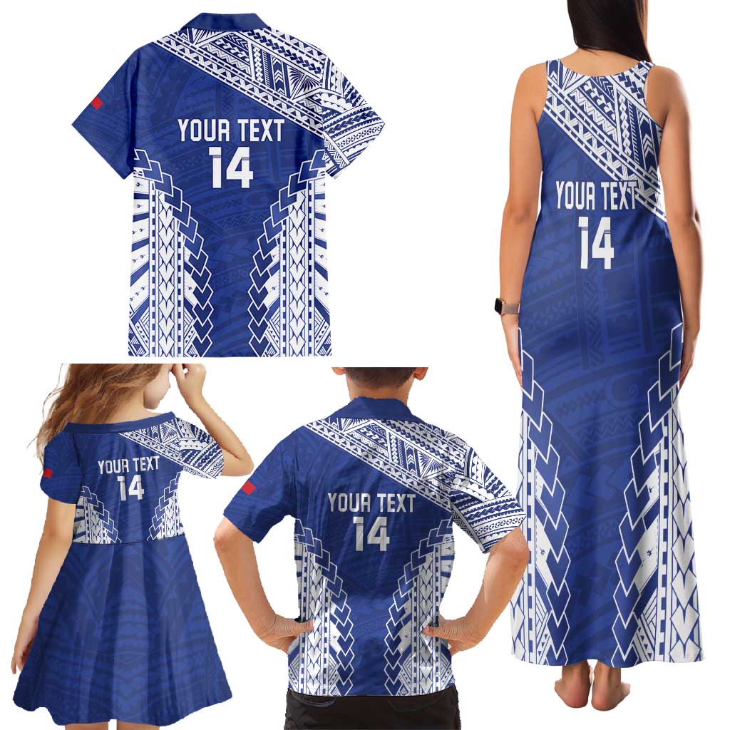 Toa Samoa Rugby Custom Family Matching Tank Maxi Dress and Hawaiian Shirt Go Champions Pacific Samoan Pattern - Polynesian Pride