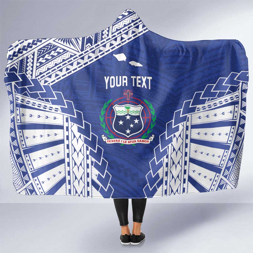 Toa Samoa Rugby Custom Hooded Blanket Go Champions Pacific Samoan Pattern - Polynesian Pride