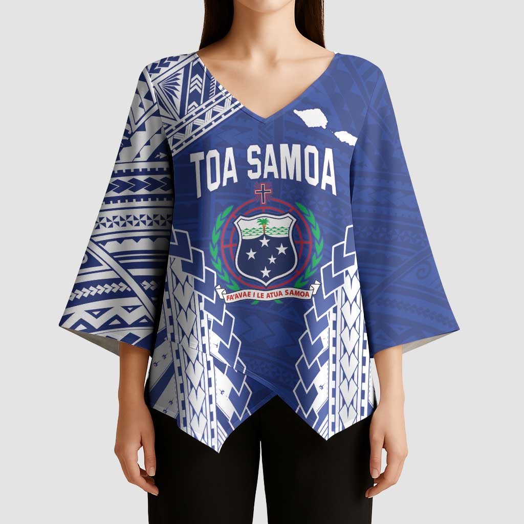 Toa Samoa Rugby Custom Kimono Sleeve Blouse Go Champions Pacific Samoan Pattern - Polynesian Pride