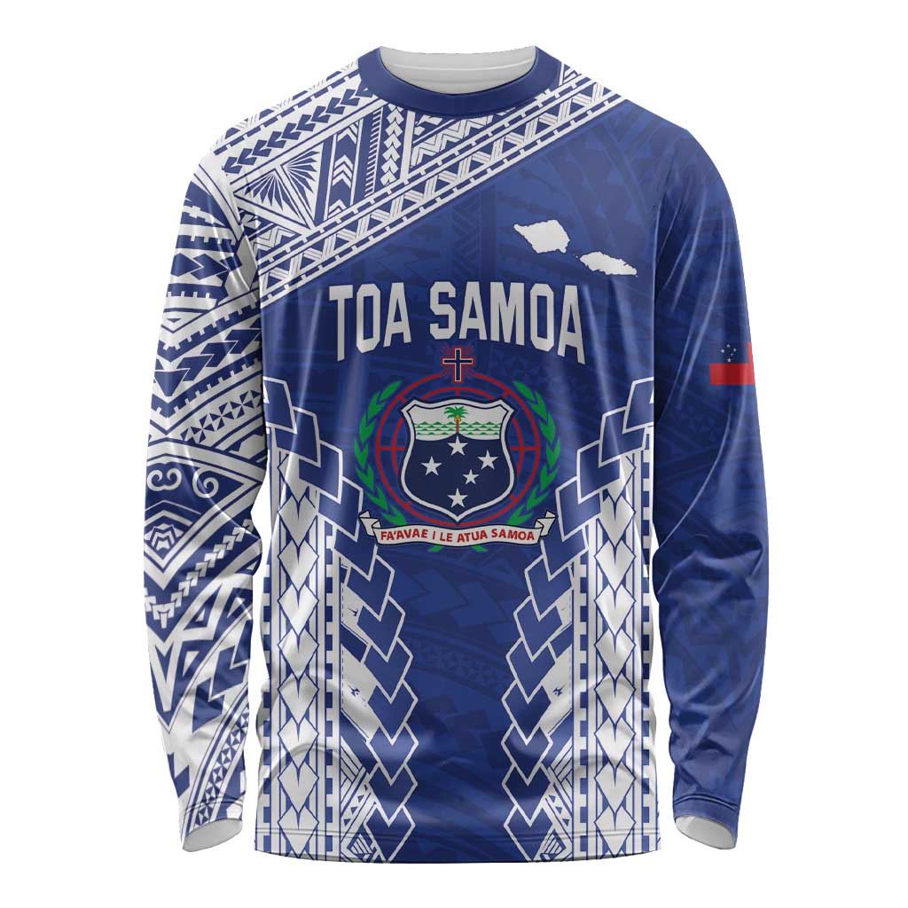 Toa Samoa Rugby Custom Long Sleeve Shirt Go Champions Pacific Samoan Pattern - Polynesian Pride