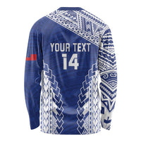 Toa Samoa Rugby Custom Long Sleeve Shirt Go Champions Pacific Samoan Pattern - Polynesian Pride