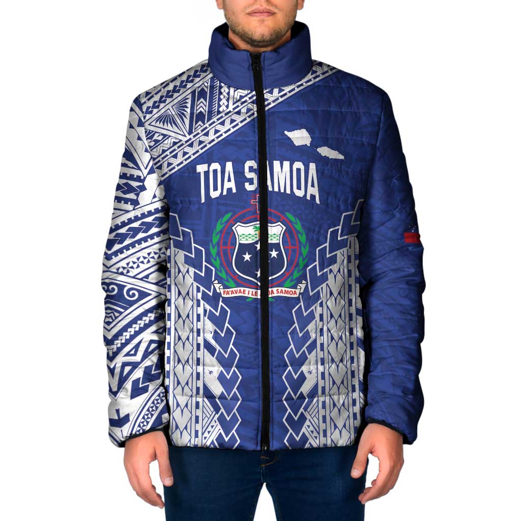 Toa Samoa Rugby Custom Padded Jacket Go Champions Pacific Samoan Pattern - Polynesian Pride