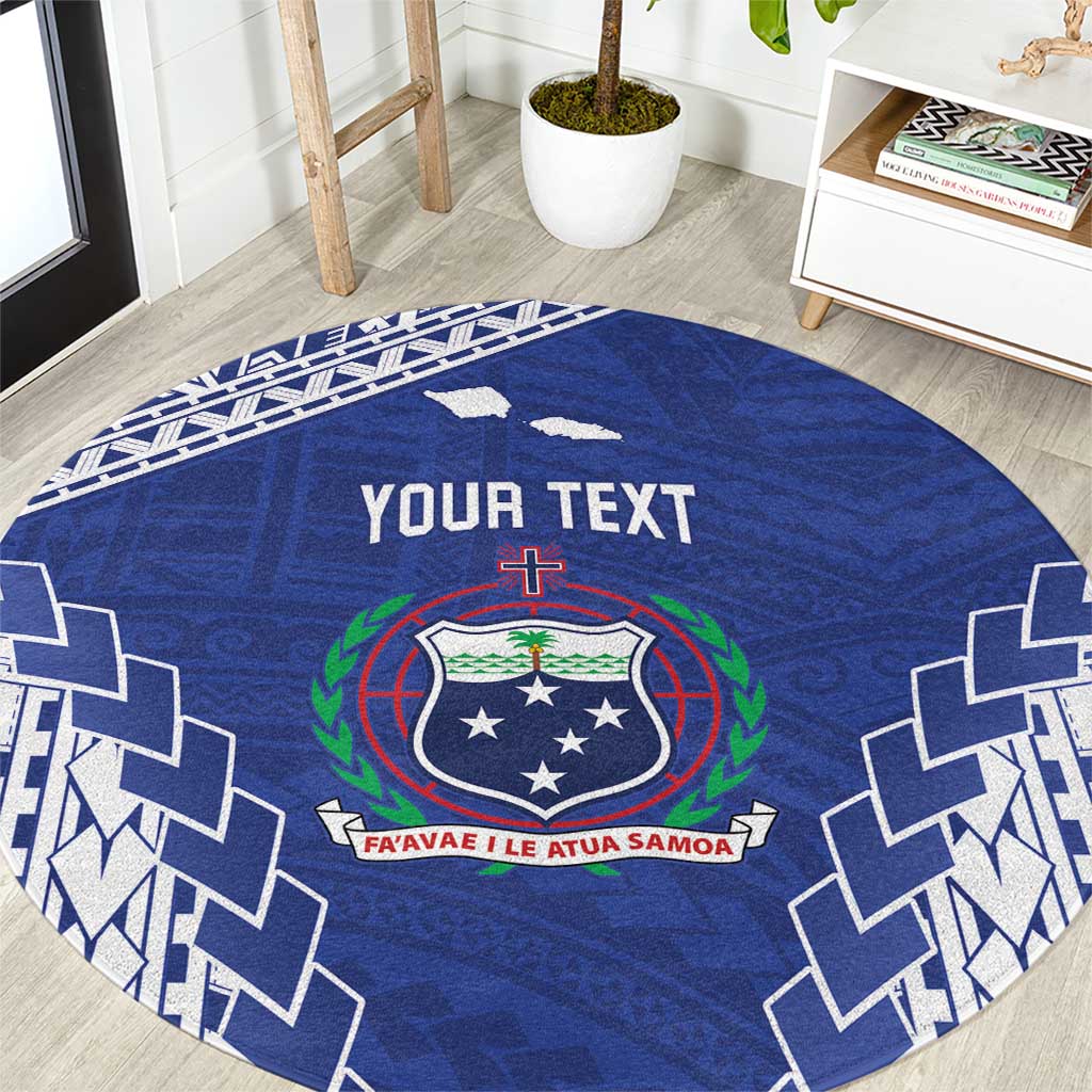 Toa Samoa Rugby Custom Round Carpet Go Champions Pacific Samoan Pattern - Polynesian Pride