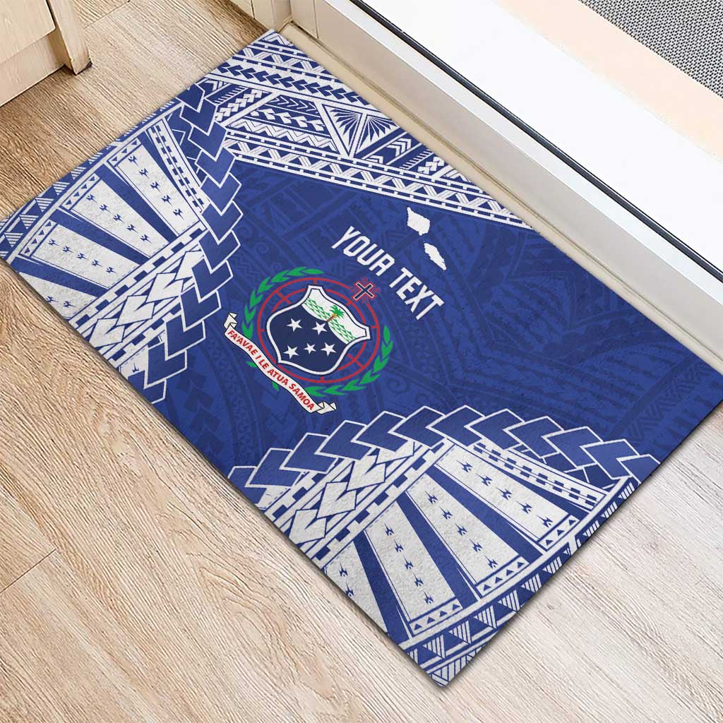 Toa Samoa Rugby Custom Rubber Doormat Go Champions Pacific Samoan Pattern - Polynesian Pride