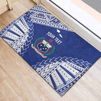 Toa Samoa Rugby Custom Rubber Doormat Go Champions Pacific Samoan Pattern - Polynesian Pride
