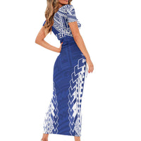 Toa Samoa Rugby Custom Short Sleeve Bodycon Dress Go Champions Pacific Samoan Pattern - Polynesian Pride